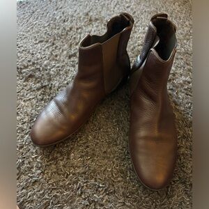 ZEGNA Leather Chelsea Brown Boots
